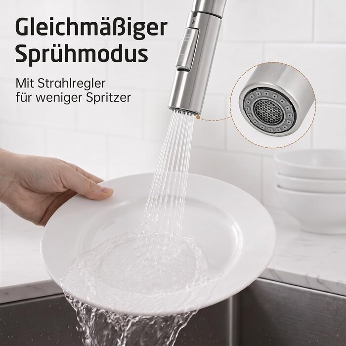 Ersatz-Küchenbrause Edelstahl G1/2, 2 Strahlarten - 32% Rabatt