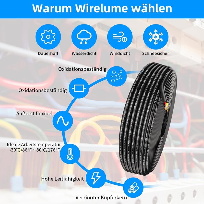 16AWG Niederspannungskabel 5-adrig 9,14 m - 26% Rabatt