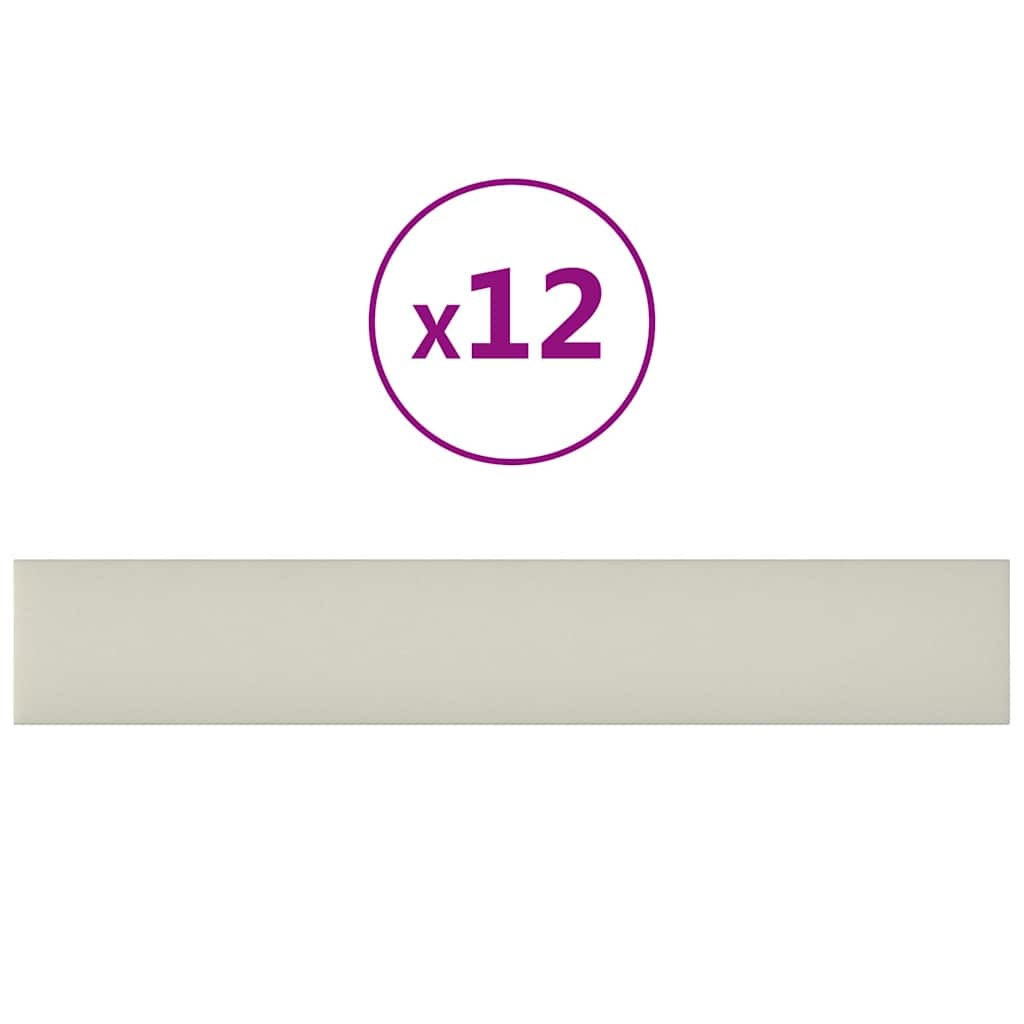 Vidaxl 12er Set Wandpaneele Samt Creme 90x15cm - 46% Rabatt