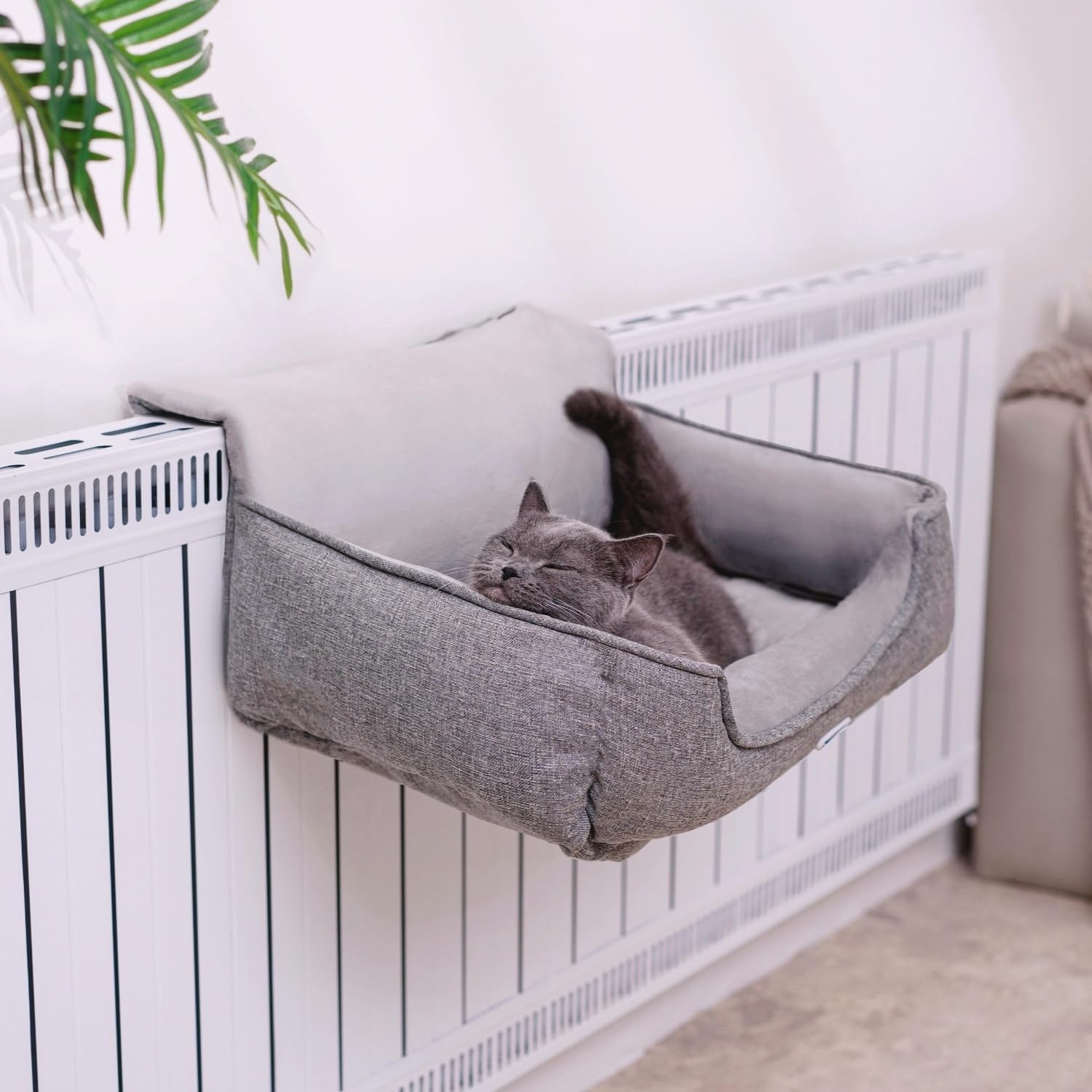 Heizungsliege für Katzen L 65x36x27 cm Grau - 32% Rabatt
