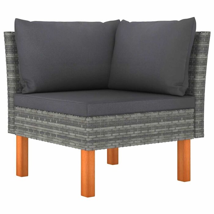 Vidaxl 3-teiliges Loungeset Polyrattan & Eukalyptusholz Grau - 35% Rabatt