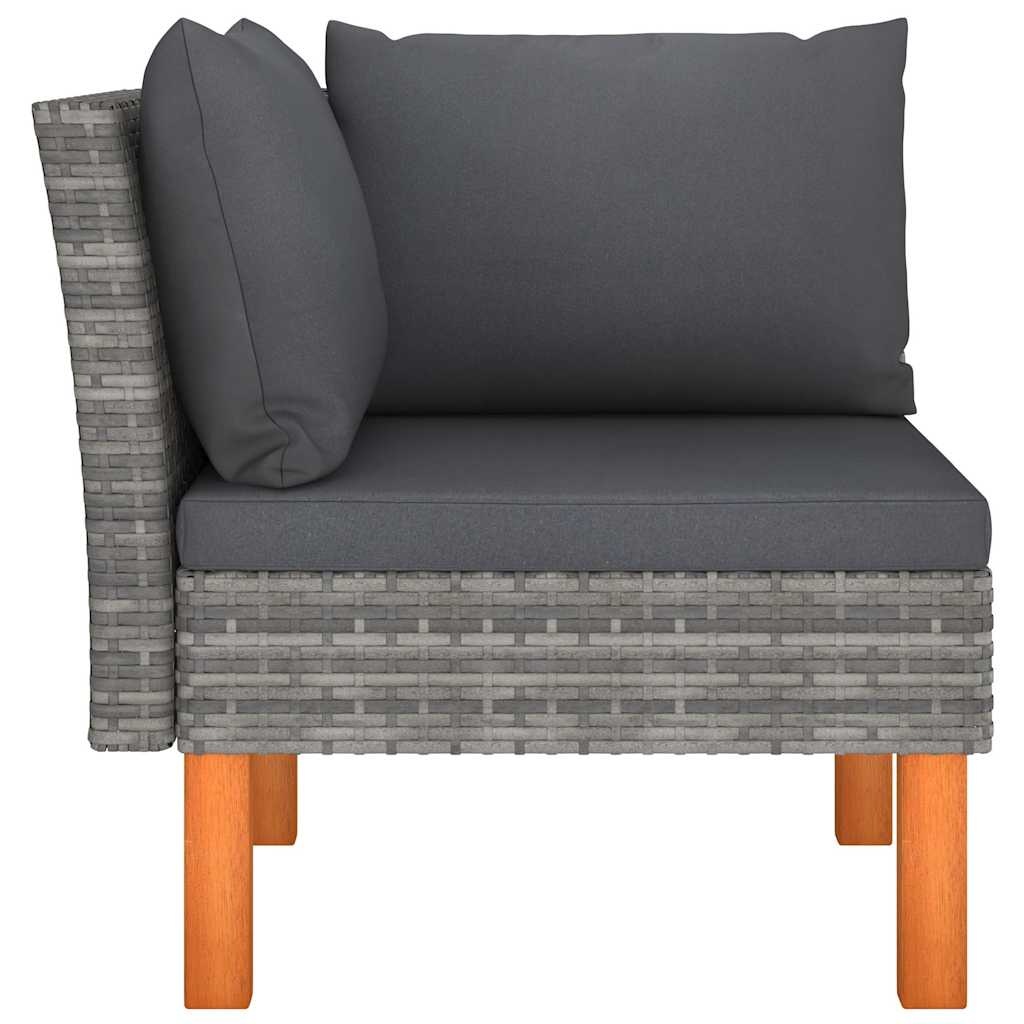 Vidaxl 3-teiliges Loungeset Polyrattan & Eukalyptusholz Grau - 35% Rabatt
