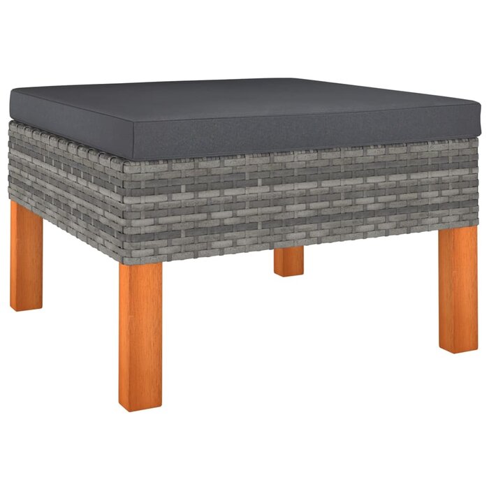 Vidaxl 3-teiliges Loungeset Polyrattan & Eukalyptusholz Grau - 35% Rabatt