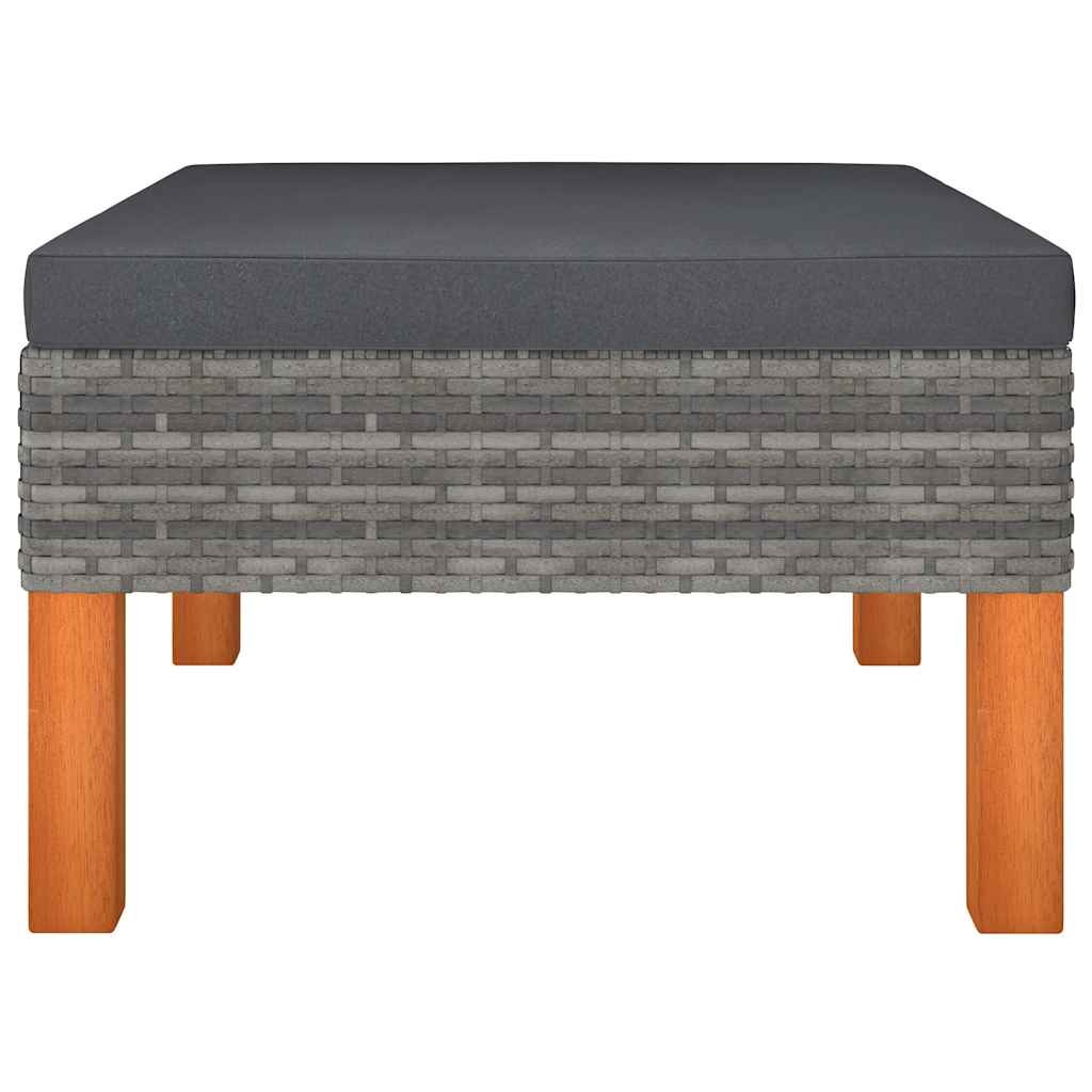 Vidaxl 3-teiliges Loungeset Polyrattan & Eukalyptusholz Grau - 35% Rabatt