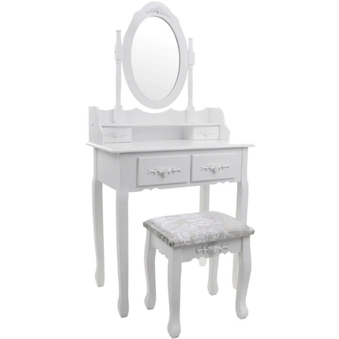 Viking Choice Antik-Schminktisch mit Spiegel & Hocker - 46% Rabatt - Handgefertigt