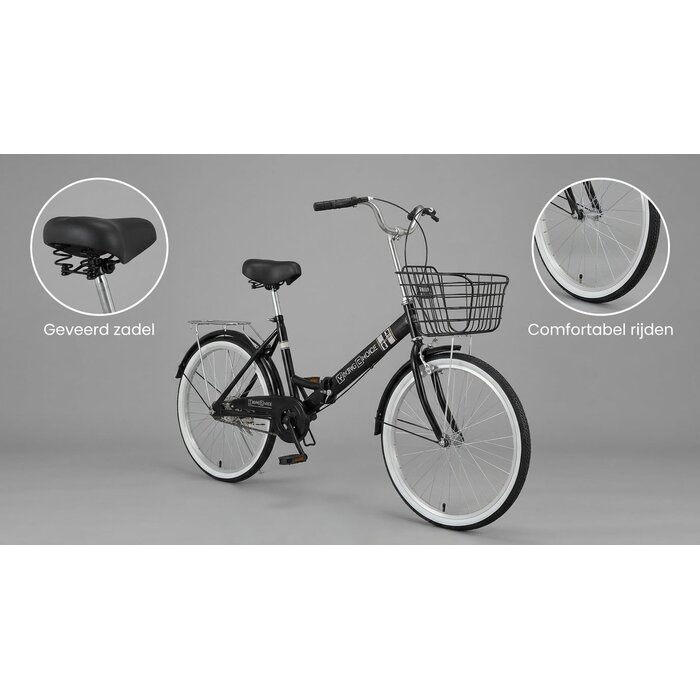 Viking Choice Kompaktes 24 Zoll Klappfahrrad - Schwarz | 35% Rabatt - Wie Neu
