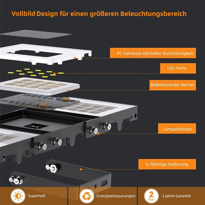 LED-Baustrahler 150W, 3 Köpfe, 15000lm - 60% Rabatt