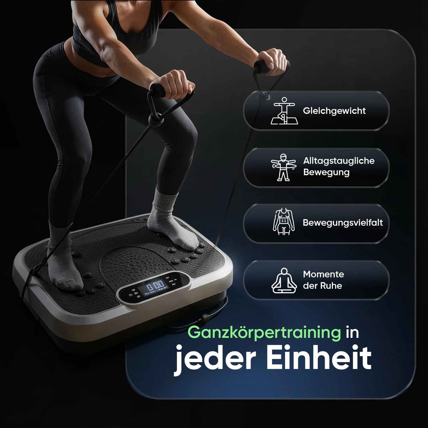 Vibrationsplatte für Ganzkörpertraining - 34% Rabatt - Schwarz