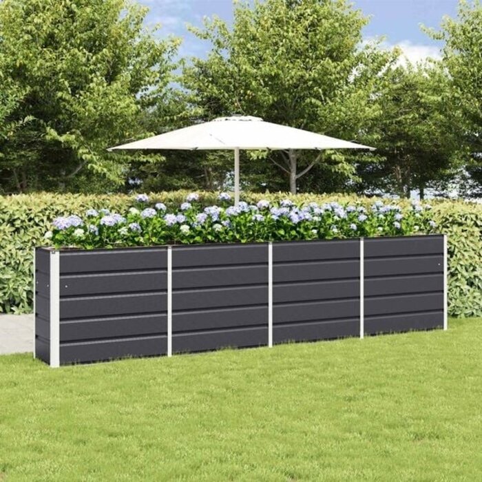 Vidaxl Großer Pflanzkasten Stahl Anthrazit 320x40x75cm - 35% Rabatt