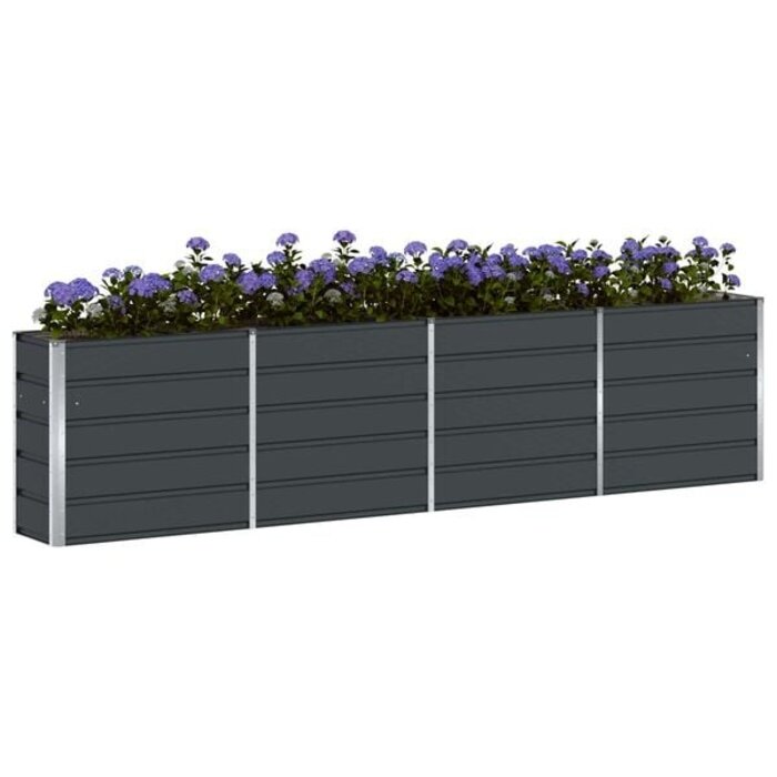 Vidaxl Großer Pflanzkasten Stahl Anthrazit 320x40x75cm - 35% Rabatt