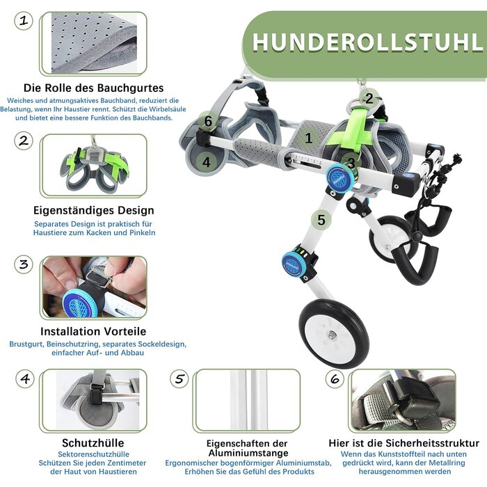 Hunderollstuhl für Hinterbeine XS Weiß - 58% Rabatt