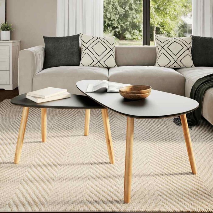 Vidaxl 2-tlg. Couchtisch-Set Kiefer massiv Schwarz - 34% Rabatt