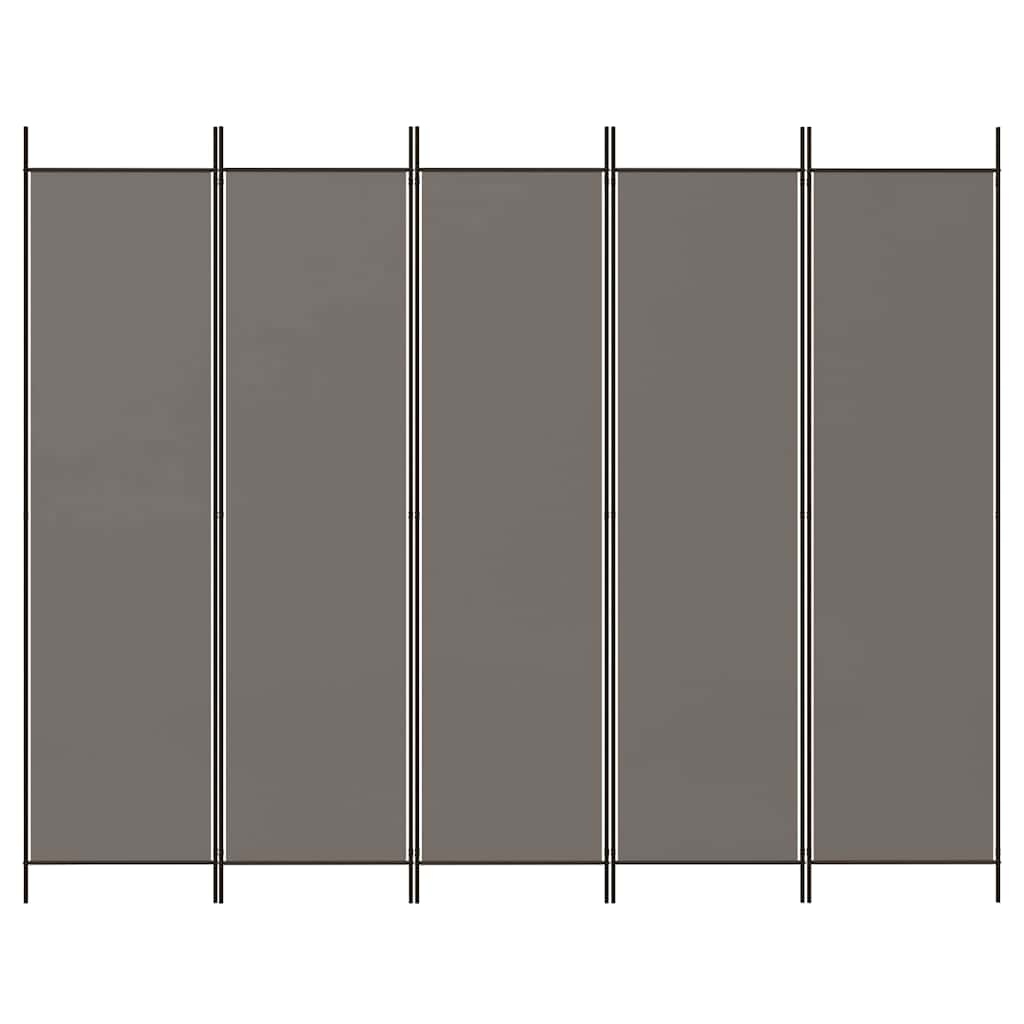 Vidaxl Raumtrenner 250x200 cm, 5 Paneele, Anthrazit - 32% Rabatt