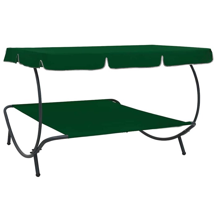 Vidaxl Doppelliege mit Sonnendach Grün 200x173cm - 34% Rabatt - Ausgepackt
