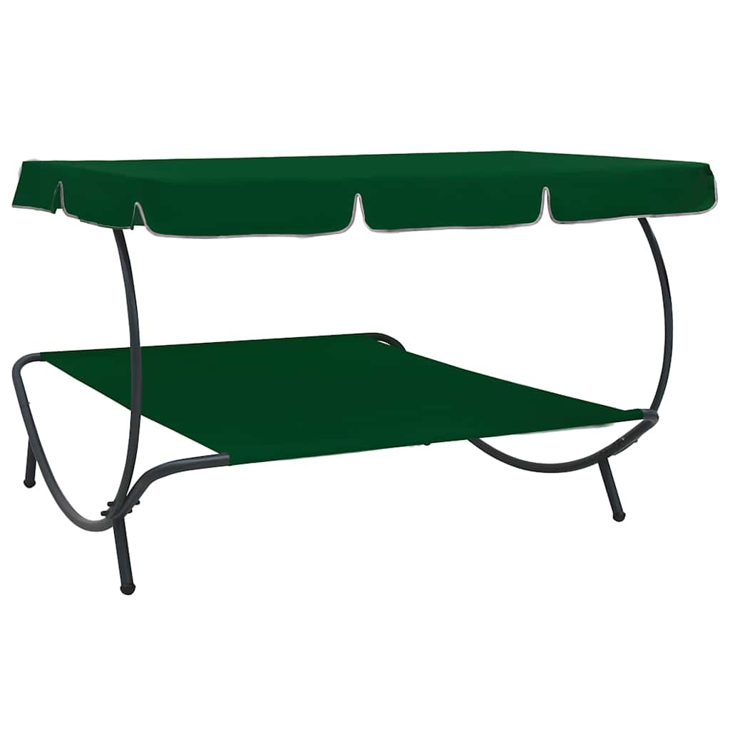 Vidaxl Doppelliege mit Sonnendach Grün 200x173cm - 34% Rabatt - Ausgepackt