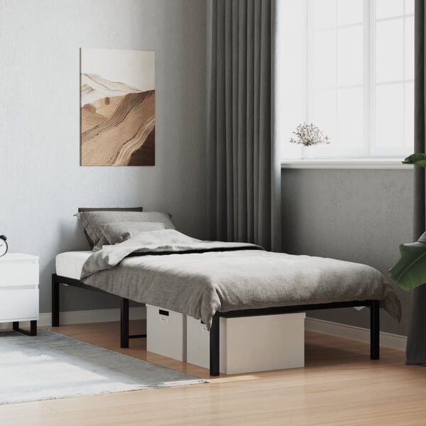 Vidaxl Metallbettgestell 90x200 cm Schwarz - 34% Rabatt auf Retourenware
