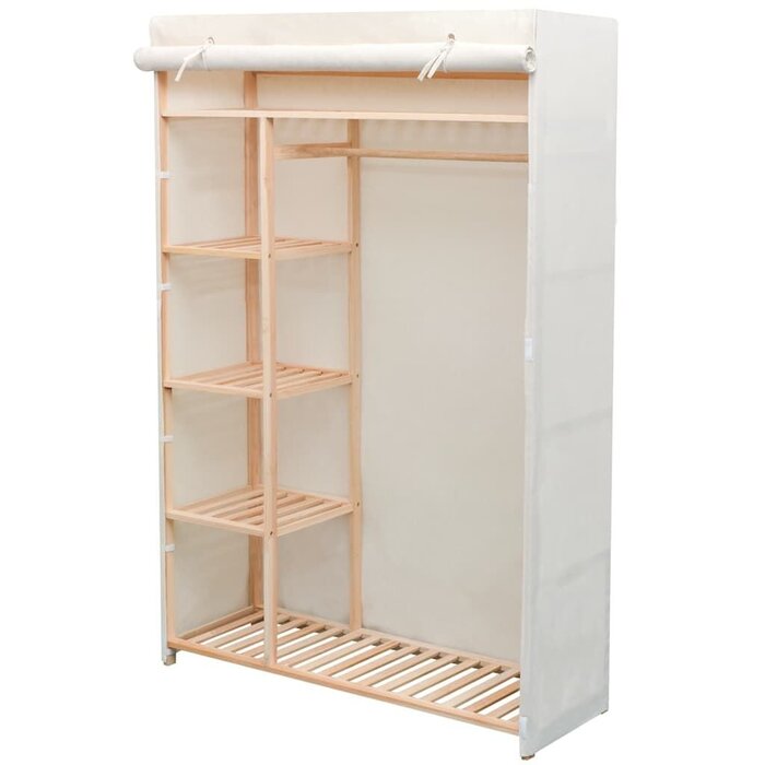 Vidaxl Stoffkleiderschrank Kiefernholz 110x40x170 cm - 35% Rabatt