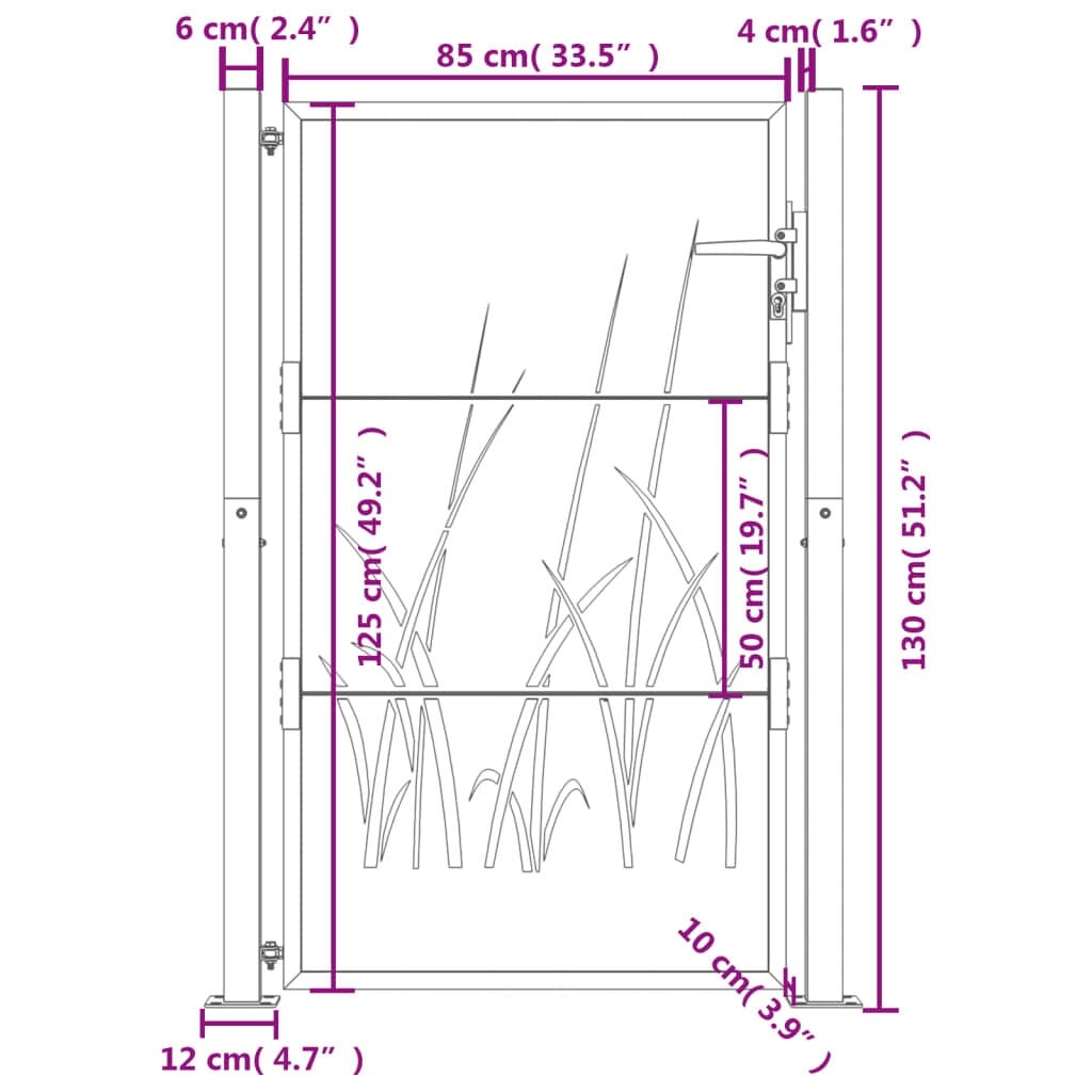 Vidaxl Gartentor Anthrazit 105x130 cm - Laser-Design - 35% Rabatt