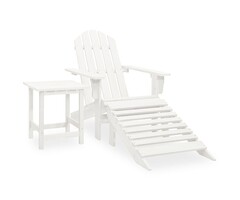 Vidaxl Adirondack Gartenstuhl-Set inkl. Fußstütze & Tisch, Weiß - 51% Rabatt