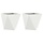 Stahl Pflanzkübel 2er Set 50x50x50cm Weiß - 35% Rabatt
