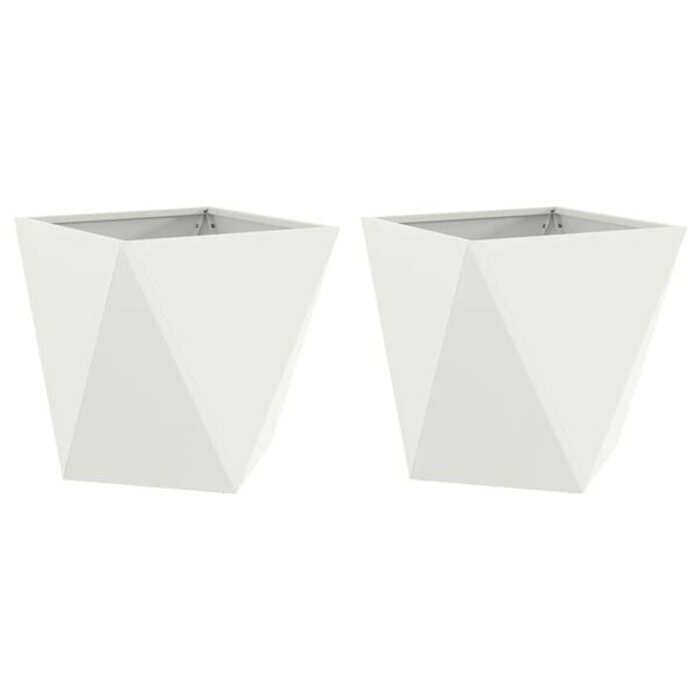 Vidaxl Stahl Pflanzkübel 2er Set 50x50x50cm Weiß - 35% Rabatt