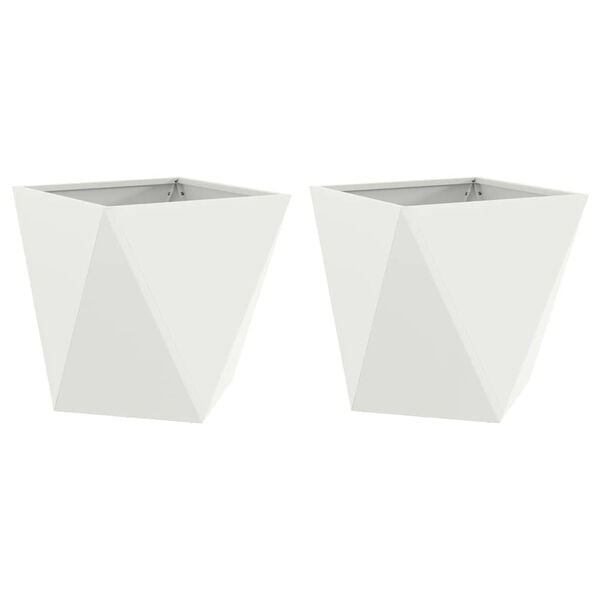 Vidaxl Stahl Pflanzkübel 2er Set 50x50x50cm Weiß - 35% Rabatt