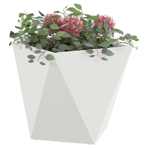 Vidaxl Stahl Pflanzkübel 2er Set 50x50x50cm Weiß - 35% Rabatt