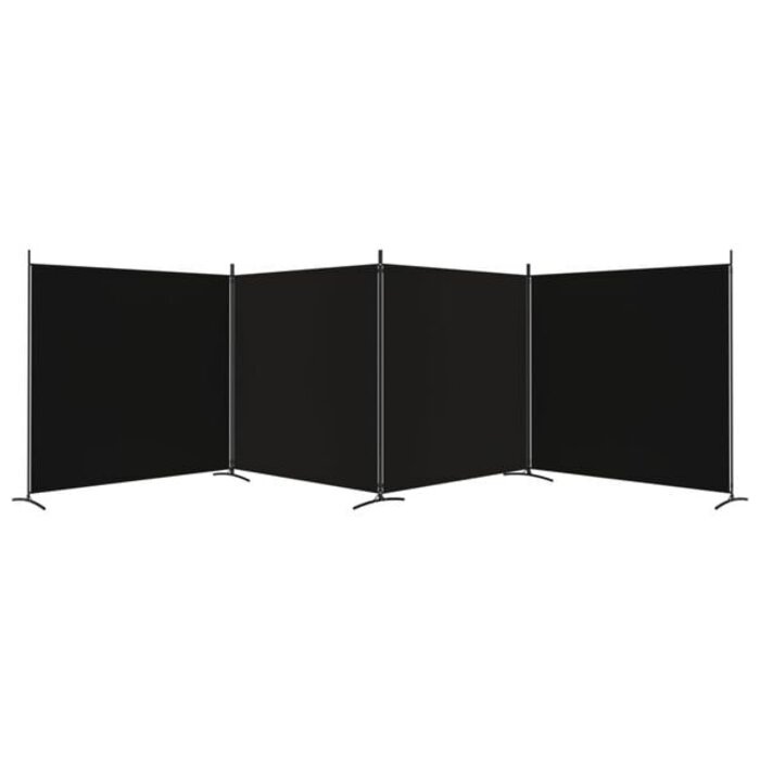 Vidaxl Großer Raumteiler mit 4 Paneelen, 698x180 cm, Schwarz - 34% Rabatt