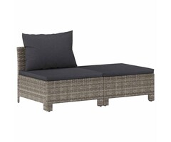 Vidaxl Loungeset 2-teilig Polyrattan Grau - 56% Rabatt