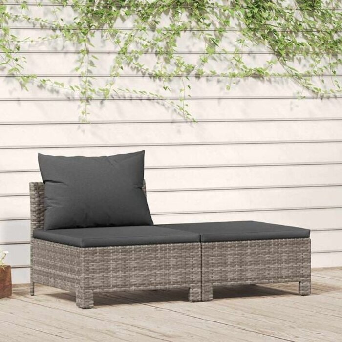 Vidaxl Modernes Polyrattan Loungeset, Grau - 35% Rabatt