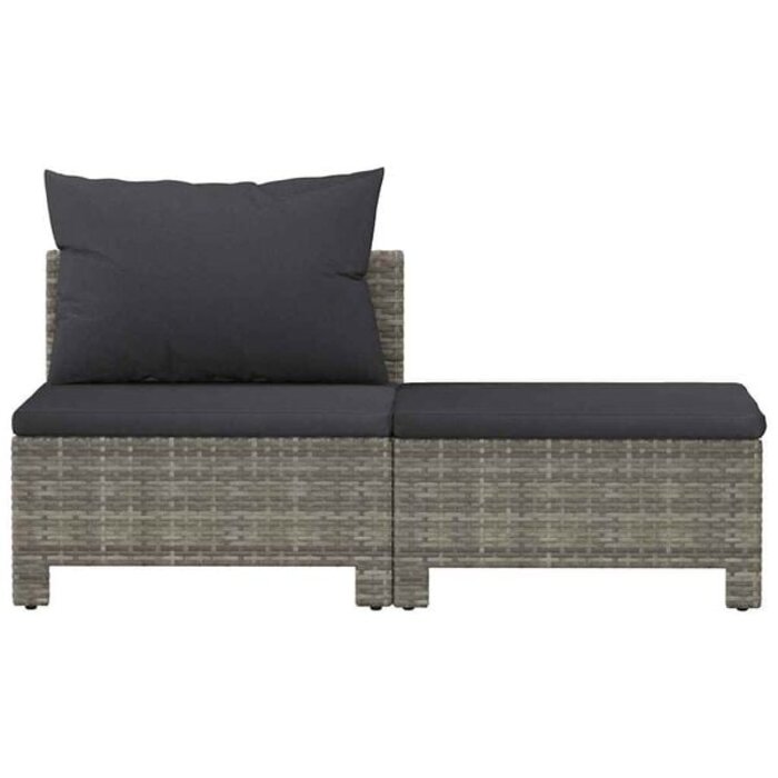 Vidaxl Modernes Polyrattan Loungeset, Grau - 35% Rabatt