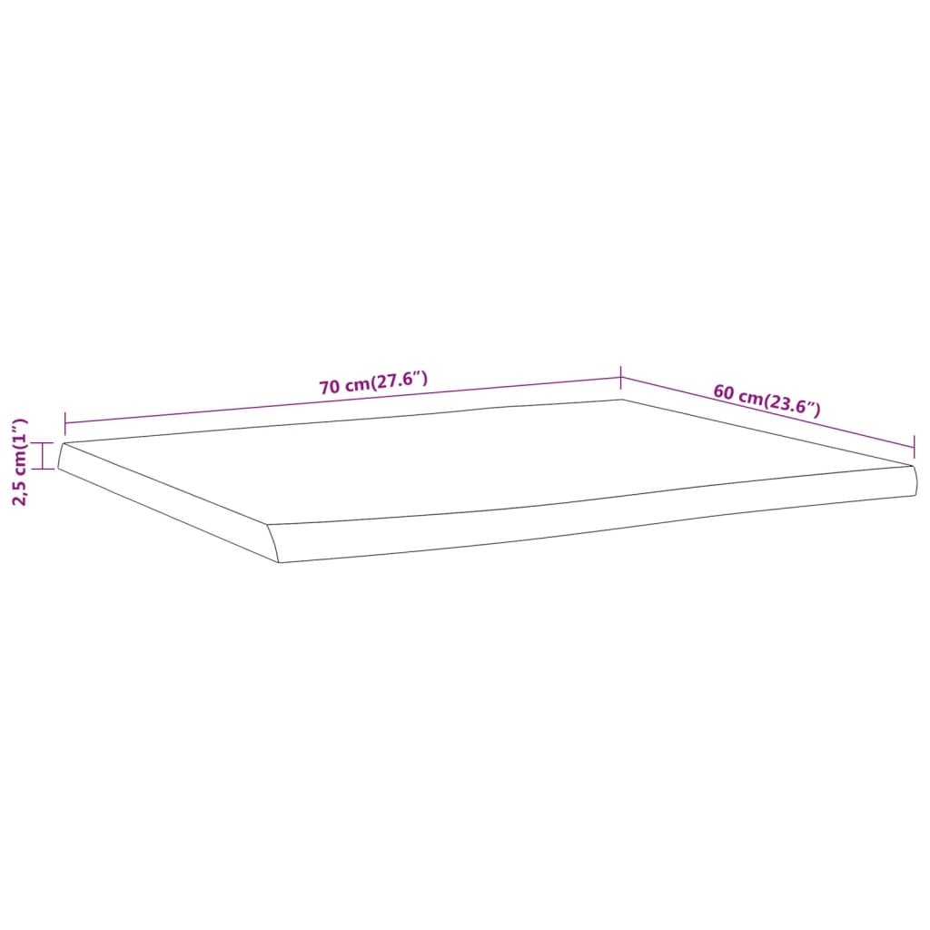 Vidaxl Tischplatte Akazie Naturkante 70x60 cm - 34% Rabatt auf Einzelstück
