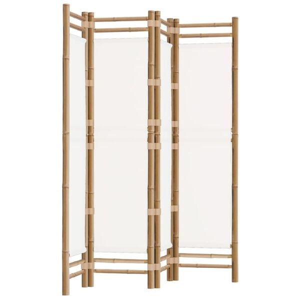 Vidaxl Raumteiler 4 Paneele Bambus & Canvas 160x180 cm - 34% Rabatt