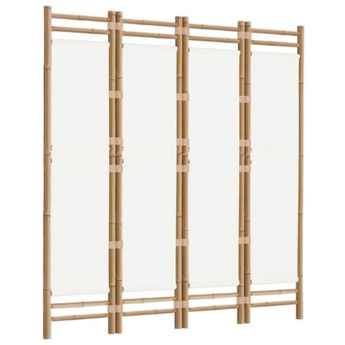 Vidaxl Raumteiler 4 Paneele Bambus & Canvas 160x180 cm - 34% Rabatt