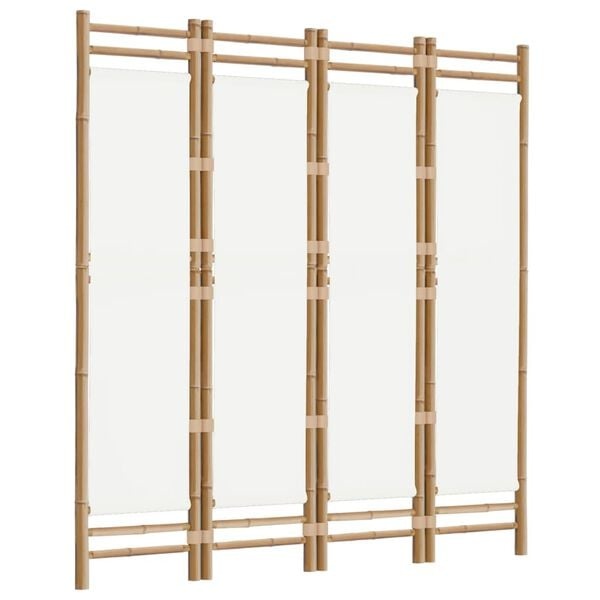 Vidaxl Raumteiler 4 Paneele Bambus & Canvas 160x180 cm - 34% Rabatt