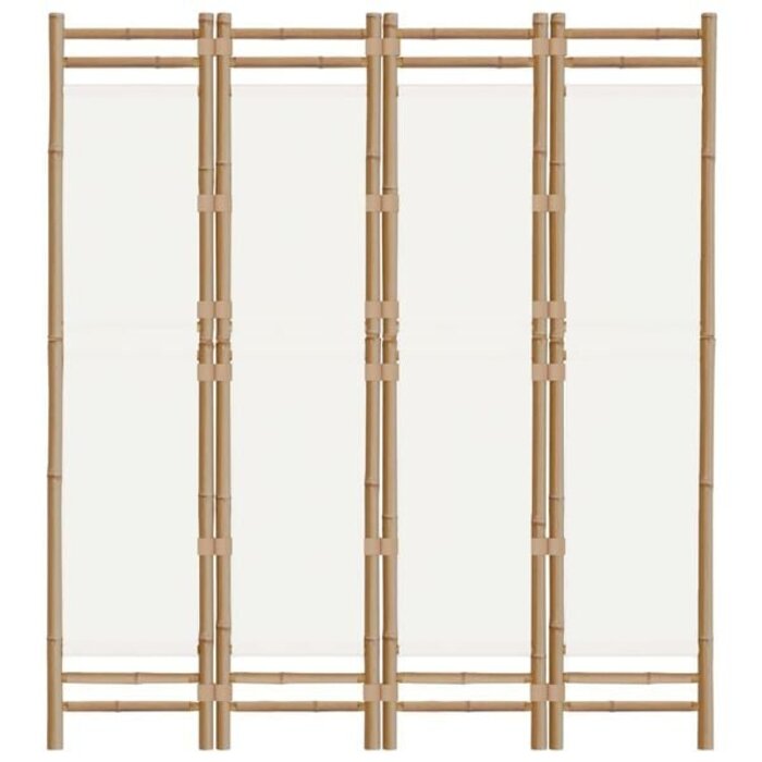 Vidaxl Raumteiler 4 Paneele Bambus & Canvas 160x180 cm - 34% Rabatt