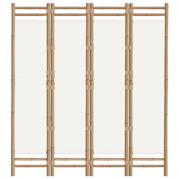Vidaxl Raumteiler 4 Paneele Bambus & Canvas 160x180 cm - 34% Rabatt