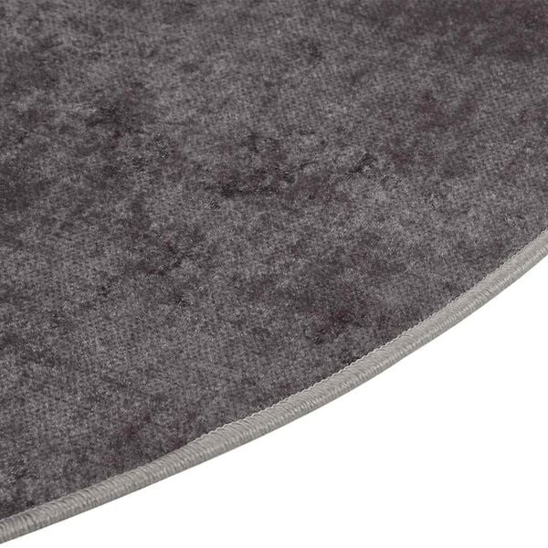 Vidaxl Runder Teppich Grau 120 cm - Waschbar & Rutschfest - 32% Rabatt
