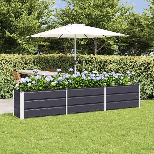Vidaxl Großer Stahl-Pflanzkübel Anthrazit 240x40x45cm - 34% Rabatt