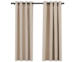 Vidaxl 2er-Set Verdunkelungsvorhänge, 140x175cm, Beige, Leinenoptik - 55% Rabatt