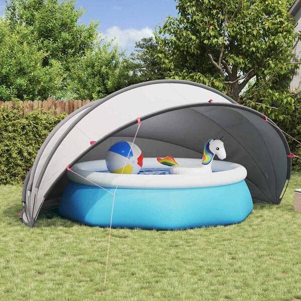 Vidaxl Große Poolkuppel 500x500x236 cm - Grau/Orange - 35% Rabatt