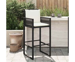 Vidaxl 2er-Set Garten-Barhocker Poly-Rattan Schwarz - 52% Rabatt