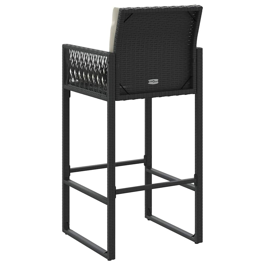 Vidaxl 2er-Set Garten-Barhocker Poly-Rattan Schwarz - 35% Rabatt