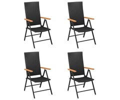 Vidaxl 4er Set Gartenstühle Poly-Rattan, verstellbar - 52% Rabatt