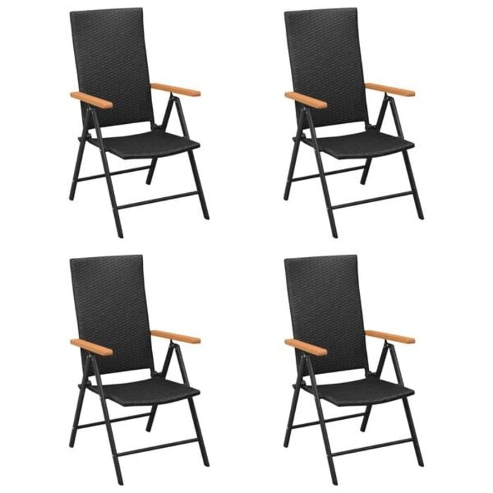 Vidaxl 4er Set Poly-Rattan Gartenstühle, verstellbar - 35% Rabatt