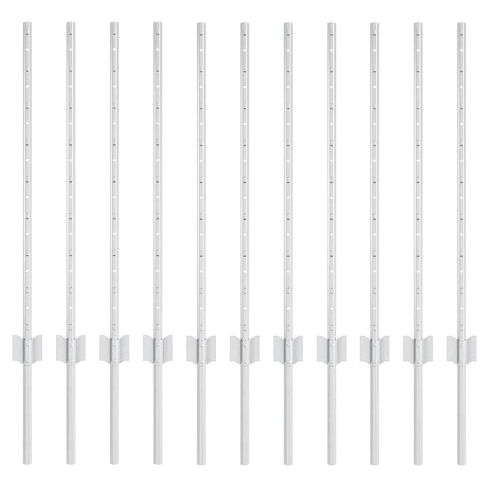 Vidaxl Zaunpfosten 120 cm Set, 11-tlg., Silber - 33% Rabatt