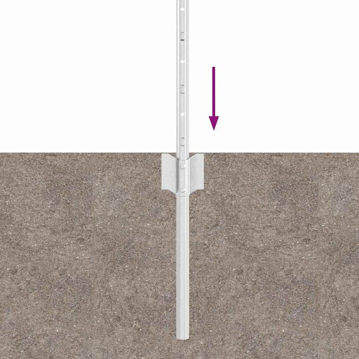 Vidaxl Zaunpfosten 120 cm Set, 11-tlg., Silber - 33% Rabatt
