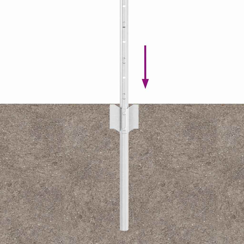 Vidaxl Zaunpfosten 120 cm Set, 11-tlg., Silber - 33% Rabatt