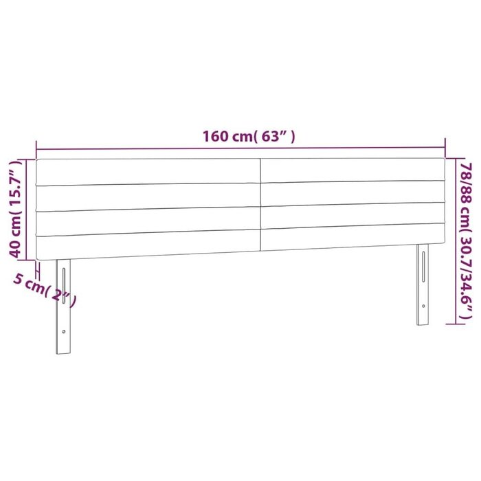 Vidaxl Bett-Kopfteil Set 2x80cm in Dunkelgrau - 33% Rabatt
