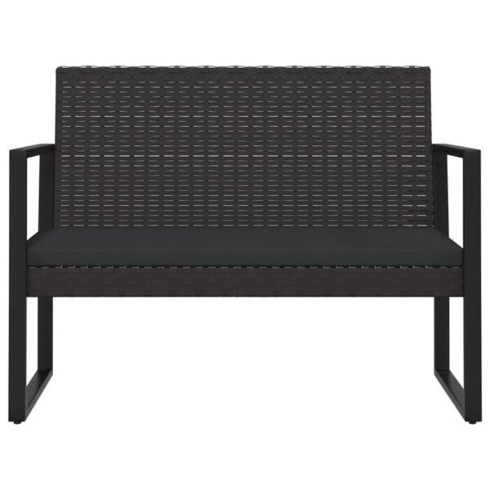 Vidaxl Gartenbank mit Kissen 106 cm Poly-Rattan Schwarz - 34% Rabatt